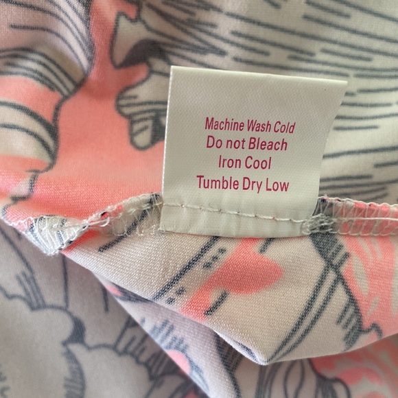 Julie Brown NYC Milo Wrap Shirt Dress in Neon Coral Pink Shell Print - L - Picture 13 of 13